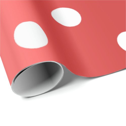 Polka Small Dots White Ladybug Summertime Red Wrapping Paper