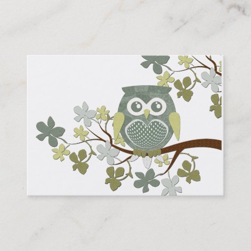 Customizable Polka Tree Owl Business Card