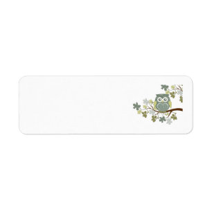 Polka Tree Owl Label