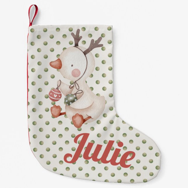 Polkadot Christmas Stockings w/ Duck (Front)