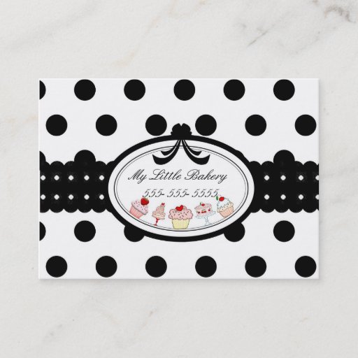 Customizable Polkadot Cupcakes Business Card Template
