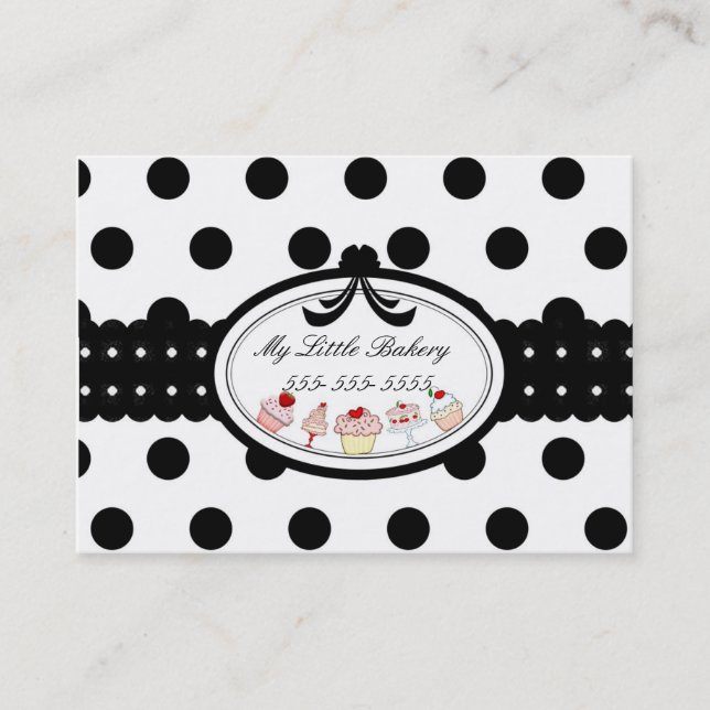 Polkadot Cupcakes Business Card (Front)