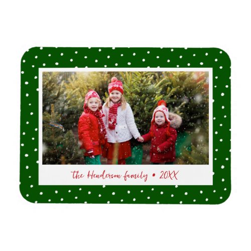 Polkadot Holiday Monogram Photo Magnet