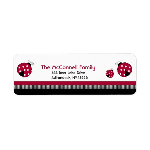 Polkadot Ladybug PRINTABLE ADDRESS LABELS