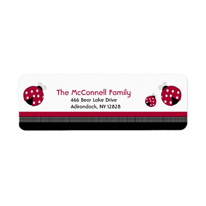 Polkadot Ladybug PRINTABLE ADDRESS LABELS