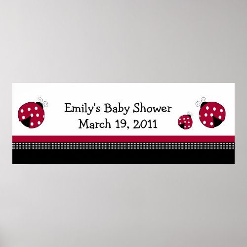 POLKADOT LADYBUGS Baby Shower   Birthday Banner Poster