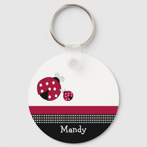 POLKADOT LADYBUGS Favor or Name Tag KEYCHAIN