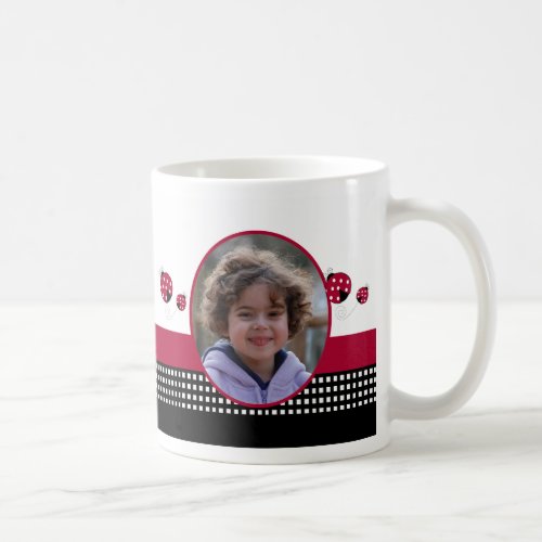 Polkadot Ladybugs Trendy Custom Photo Mug