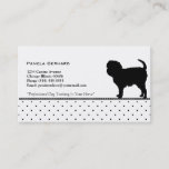 Polkadot Monogram Dog Silhouette Animal Related Business Card at Zazzle