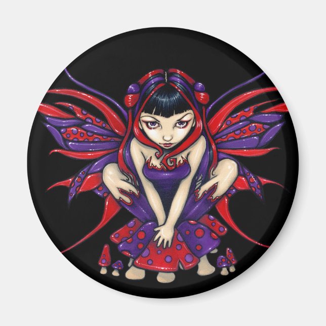 "Polkadot Mushroom Fairy" Magnet (Front)
