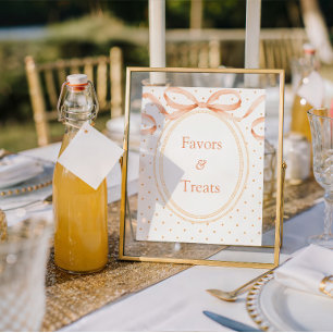 Polkadot Peach Favors & Treats Sign