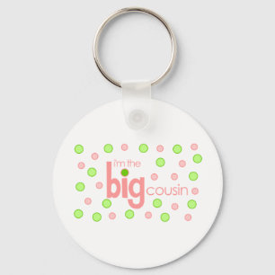Polkadot pink and green Big Cousin T-shirt Keychain