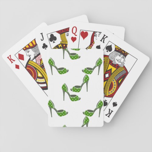 Polkadot Pumps _ Green Playing Cards