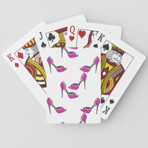 Polkadot Pumps _ Pink Playing Cards