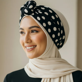 Polkadot Scarf Chic Black & White Polka Dot Wrap