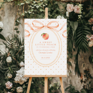 Polkadot Sweet Little Peach 1st Birthday Foam Board