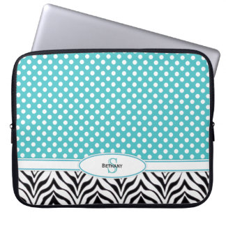 Polkadot & Zebra: Monogram Laptop Sleeve
