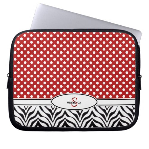 Polkadot  Zebra Monogram Laptop Sleeve