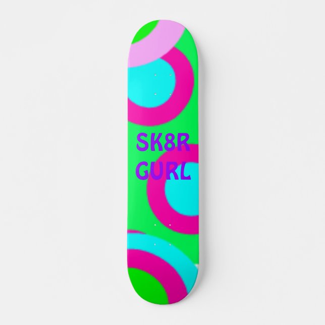 PolkaDotPower, SK8R GURL Skateboard Deck (Front)
