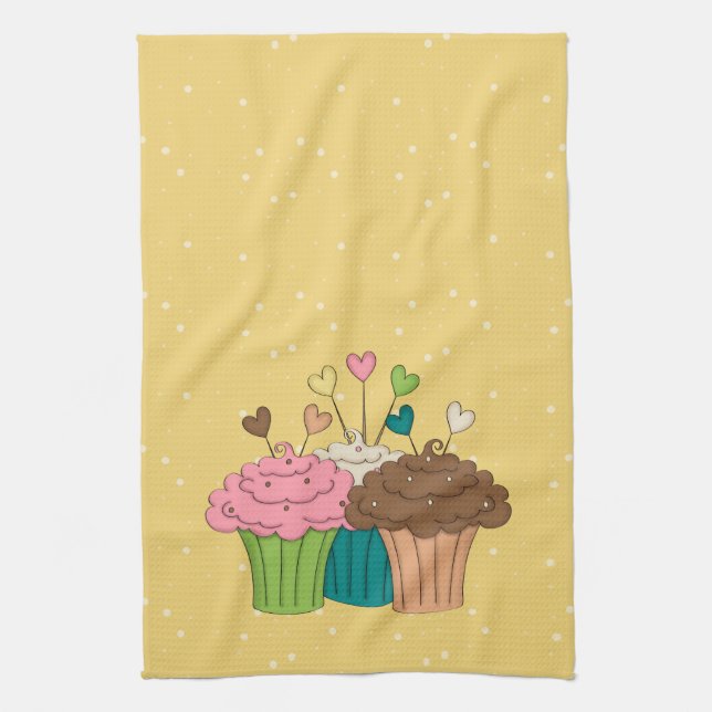 Polkadots and Cupcakes Towel (Vertical)