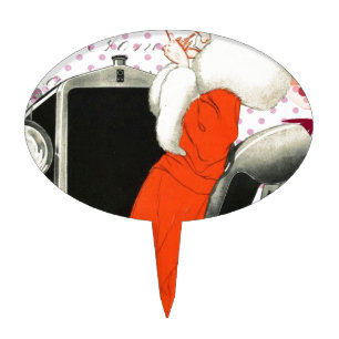 polkadots flapper cake topper