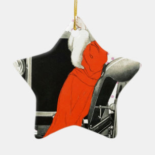 polkadots flapper ceramic ornament