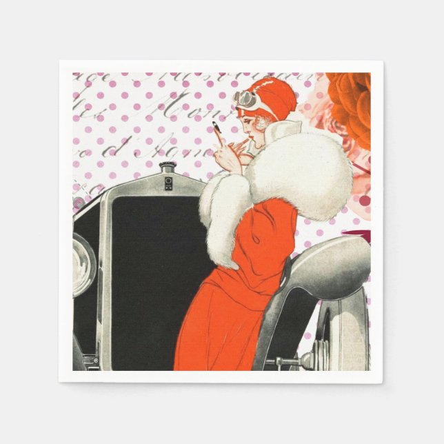 polkadots flapper paper napkin (Front)