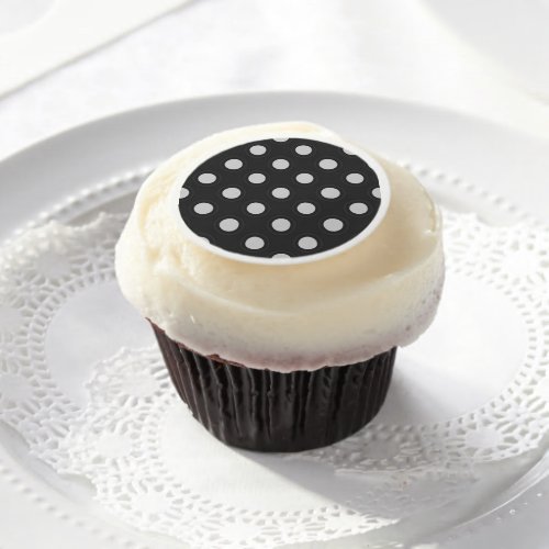 Polkadots _ Grey Edible Frosting Rounds