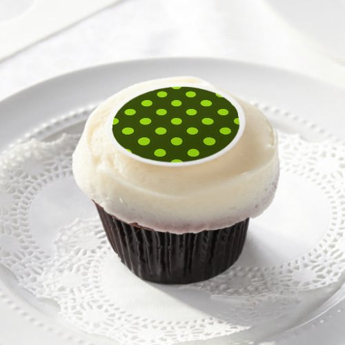 Polkadots _ Lime Green Edible Frosting Rounds