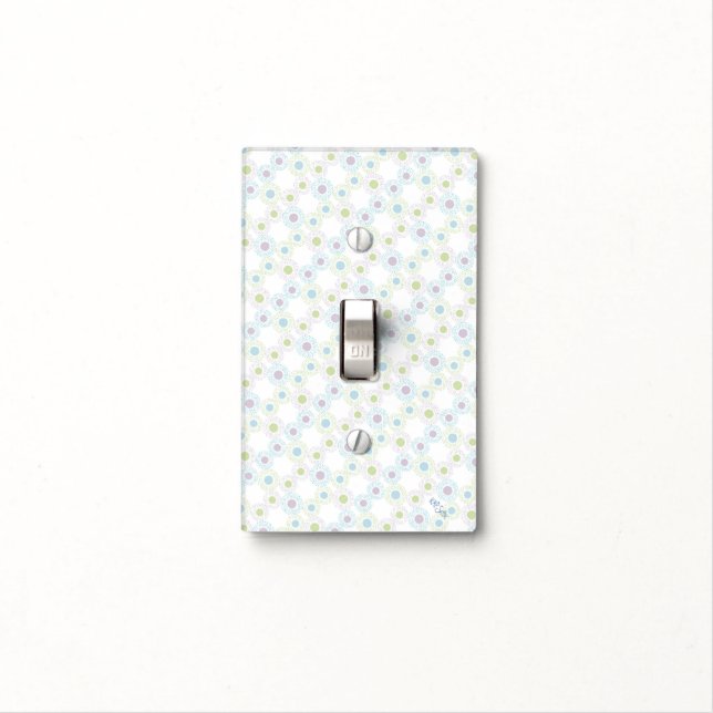Polkadots (pastels) light switch cover (In Situ)