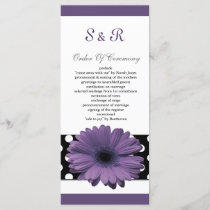 polkadots purple daisy Wedding program