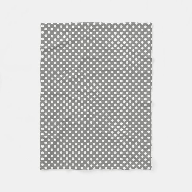 Polkadotted Design Battleship Grey Fleece Blanket (Front)