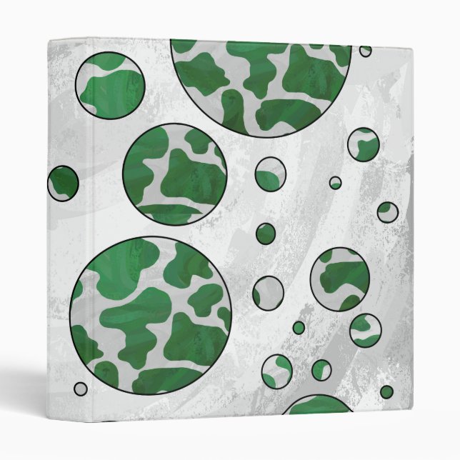 Polks Dot Cow Green and White Print Binder (Front/Spine)