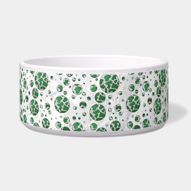 Polks Dot Cow Green and White Print Bowl (Right)