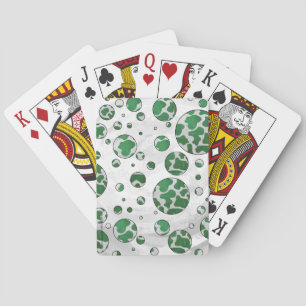 Polks Dot Cow Green and White Print Poker Cards