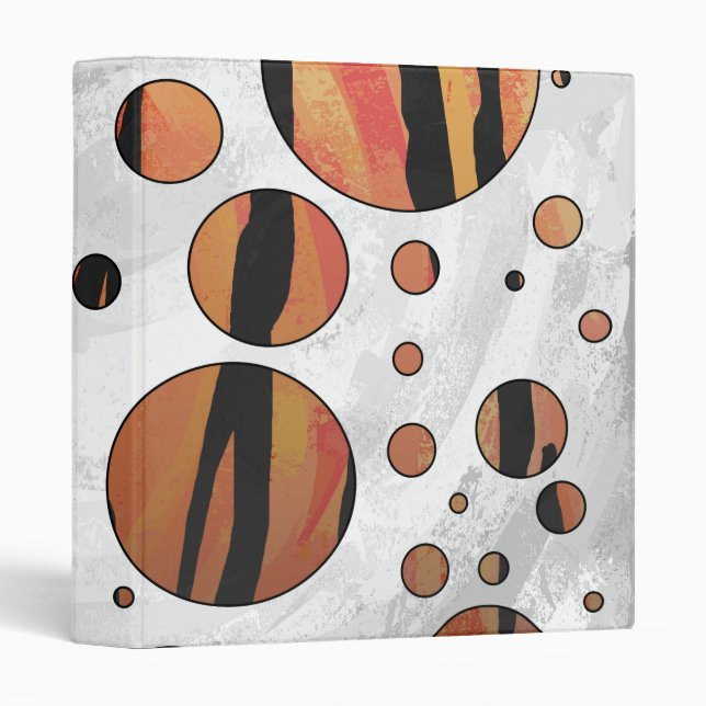 Polks Dot Tiger Hot orange and Black Print Binder (Front/Spine)