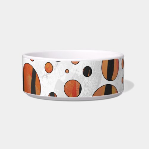 Polks Dot Tiger Hot orange and Black Print Bowl