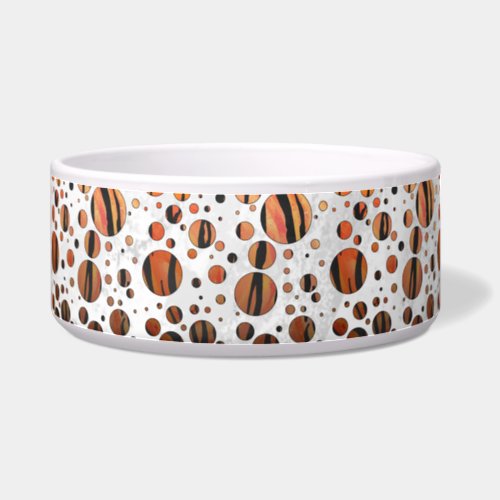 Polks Dot Tiger Hot orange and Black Print Bowl