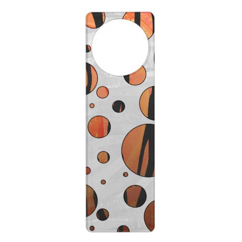 Polks Dot Tiger Hot orange and Black Print Door Hanger