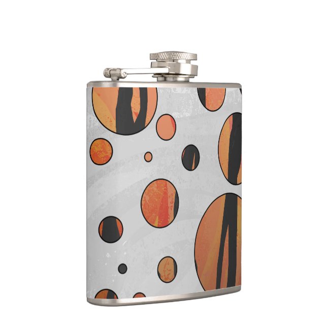 Polks Dot Tiger Hot orange and Black Print Flask (Right)