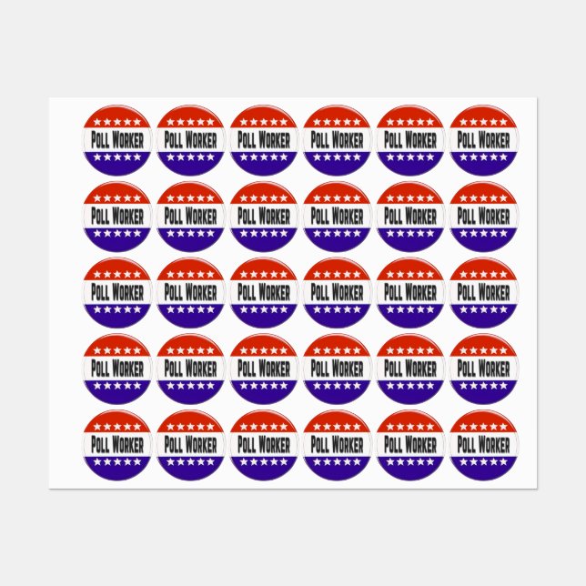 Poll Worker Labels (Sheet)