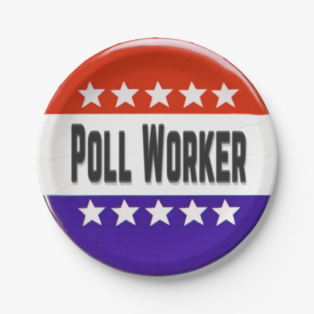 Poll Worker Paper Plates (Front)