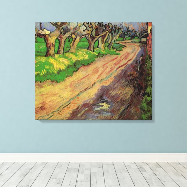 Pollard Willows by Vincent van Gogh Canvas Print (Insitu(Wood Floor))