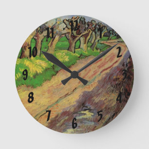Pollard Willows by Vincent van Gogh Round Clock