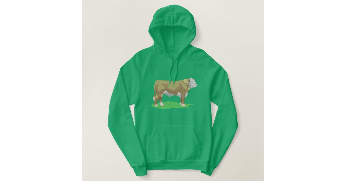 Polled Hereford Embroidered Hoodie | Zazzle.com
