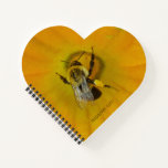 Pollen-Covered Bee - Heart-Shaped Notebook