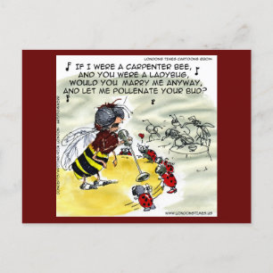 "Pollenation" Insect Nightclub Singer Funny Postcard
