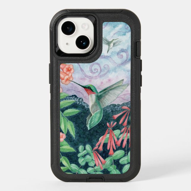 Pollinate Ruby Throated Hummingbird iPhone 14 Case (Back)