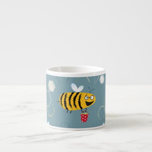 Pollinating Bees Flowering Garden Scene Espresso Cup