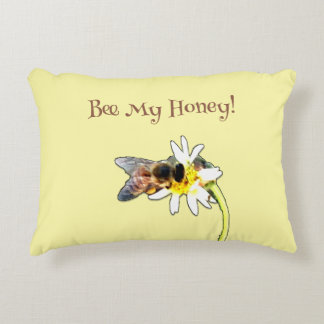 Pollinating Bumble Bee on a Flower Customized Accent Pillow